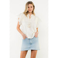 Flutter Sleeve Textured Top Unisex , , , Long Sleeve Tee