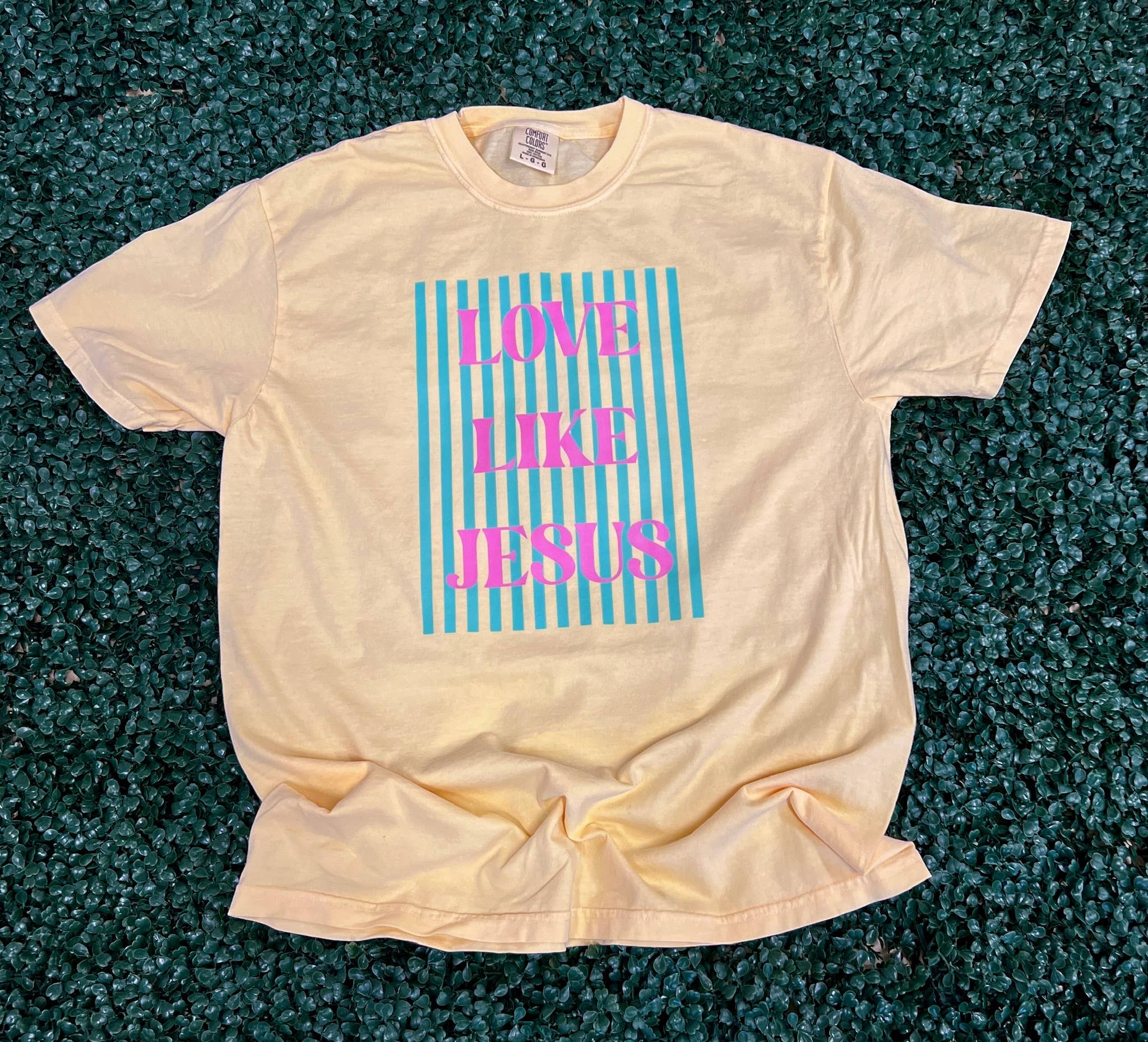 Love Like Jesus Stripes On Comfort Colors Butter Unisex , , , Long Sleeve Tee
