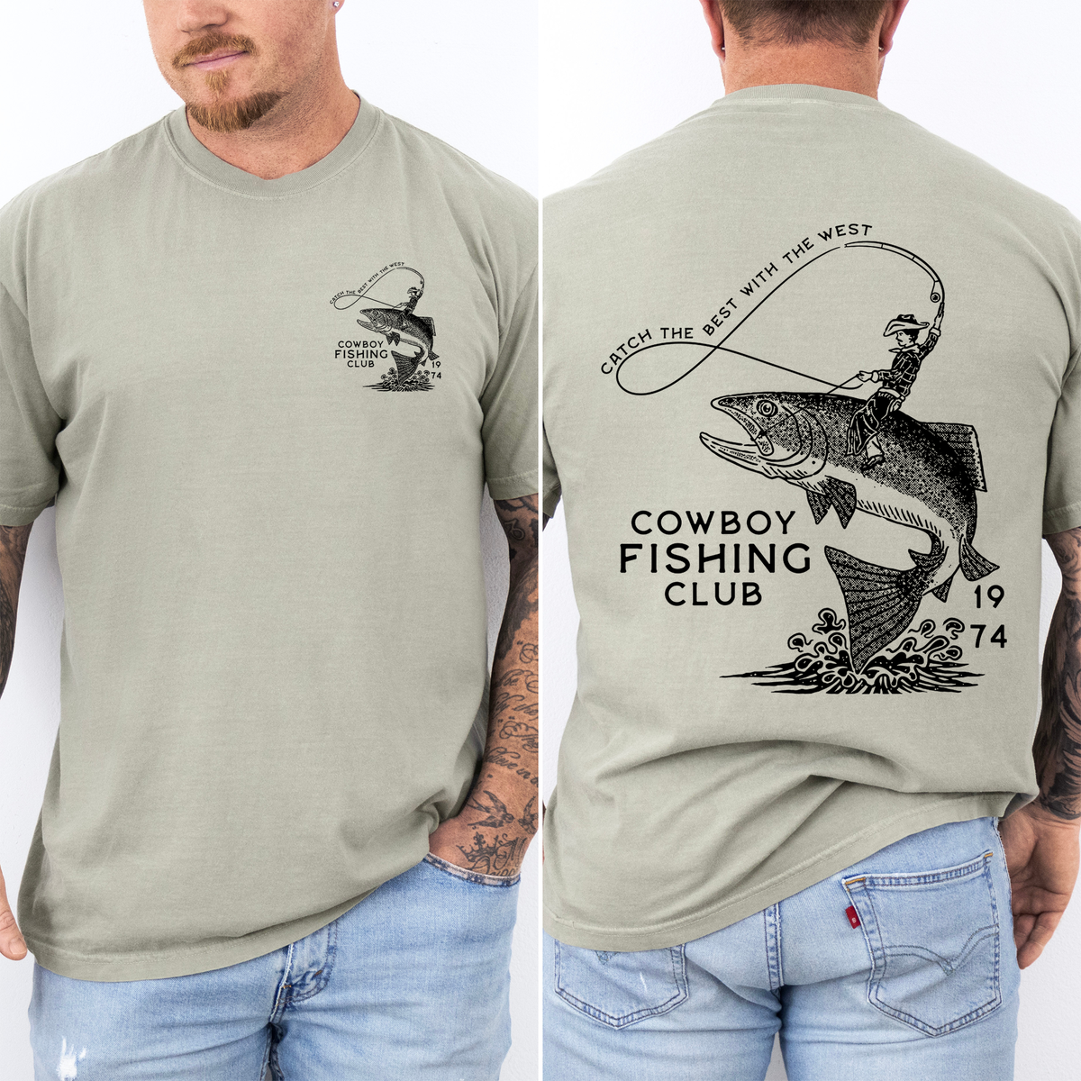 Cowboy Fishing Club, Dad Boyfriend Husband, Brother Unisex , , , Long Sleeve Tee