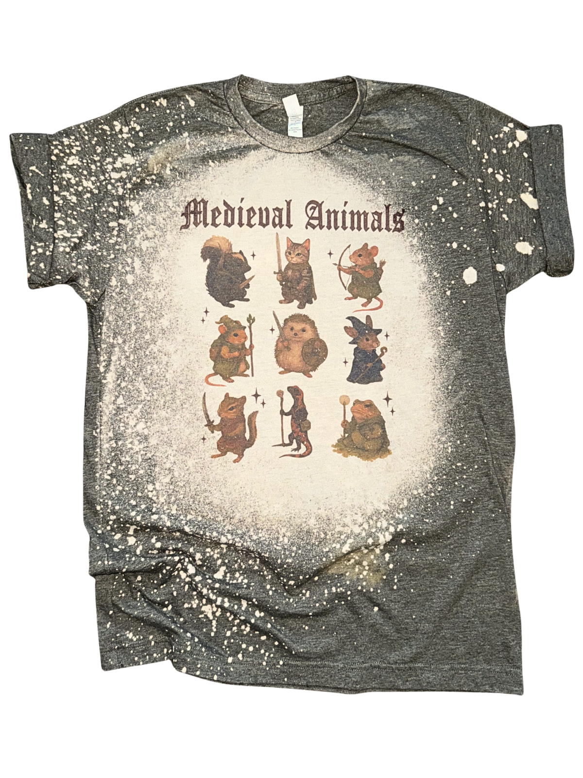 Medieval Animals – Bleached Tee Unisex , , , Long Sleeve Tee