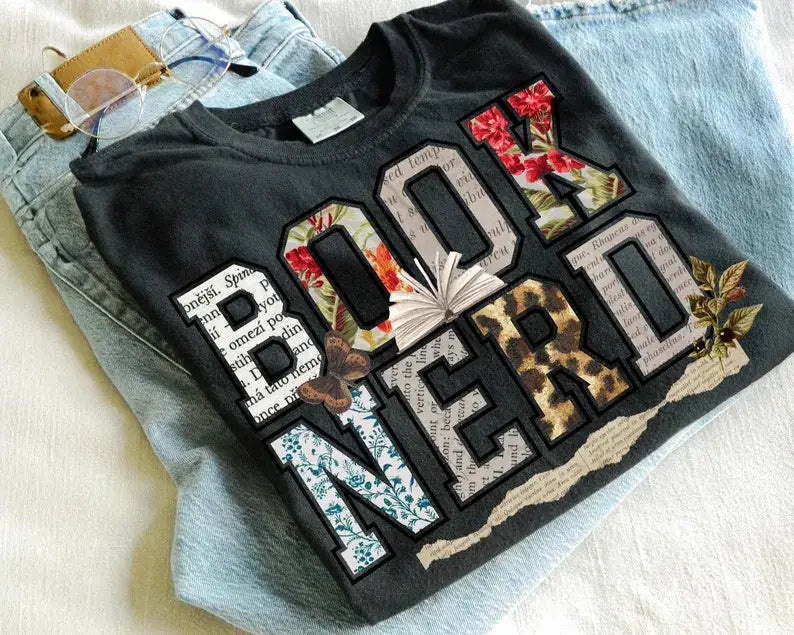 Book Nerd On Comfort Colors Tee Unisex , , , Long Sleeve Tee