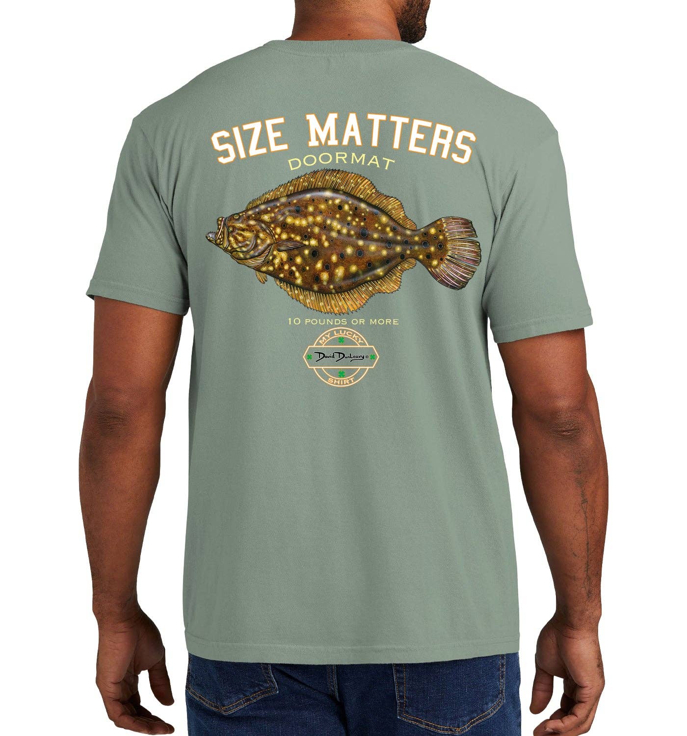 Men's Size Matters Flounder Short Sleeve Garment Dyed Bay Pocket Unisex , , , Long Sleeve Tee
