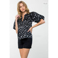 /Size Xl/ Puff Sleeve Spotted Top Unisex , , , Long Sleeve Tee