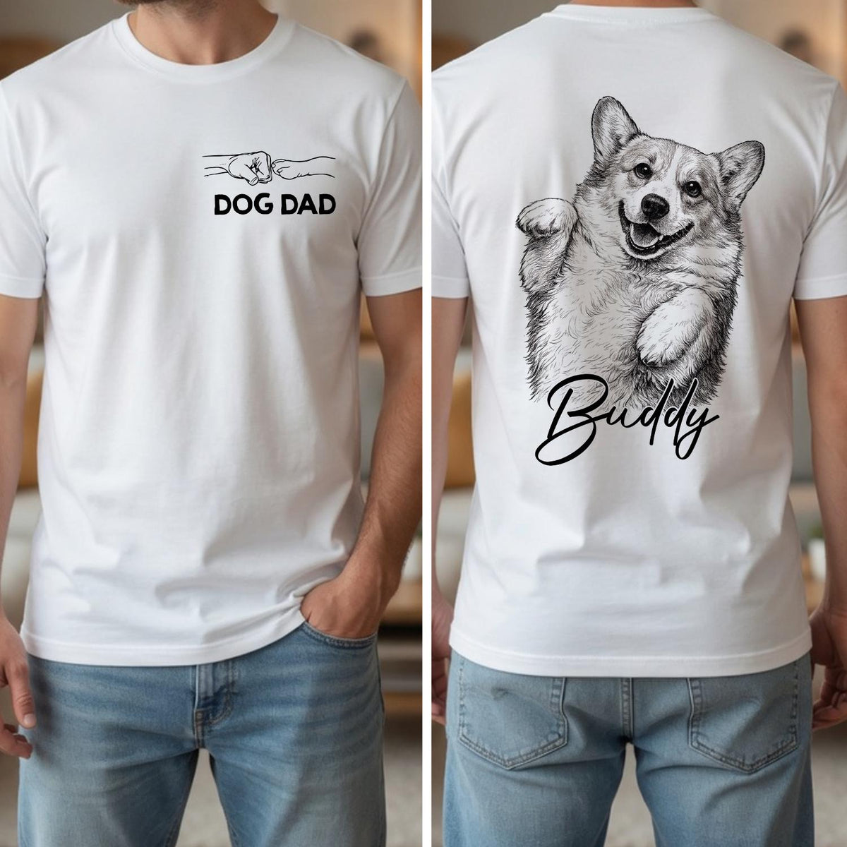 Personalized Dog Dad Custom Pet Photo Name Father Day Fathers Day American Dog Dads Pet Lover Humor