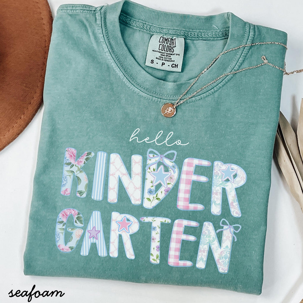 Kingergarten Comfort Colors Kindergarten Teacher Kindergarten Gingham Teacher Kindergarten Teacher Grandmillenial