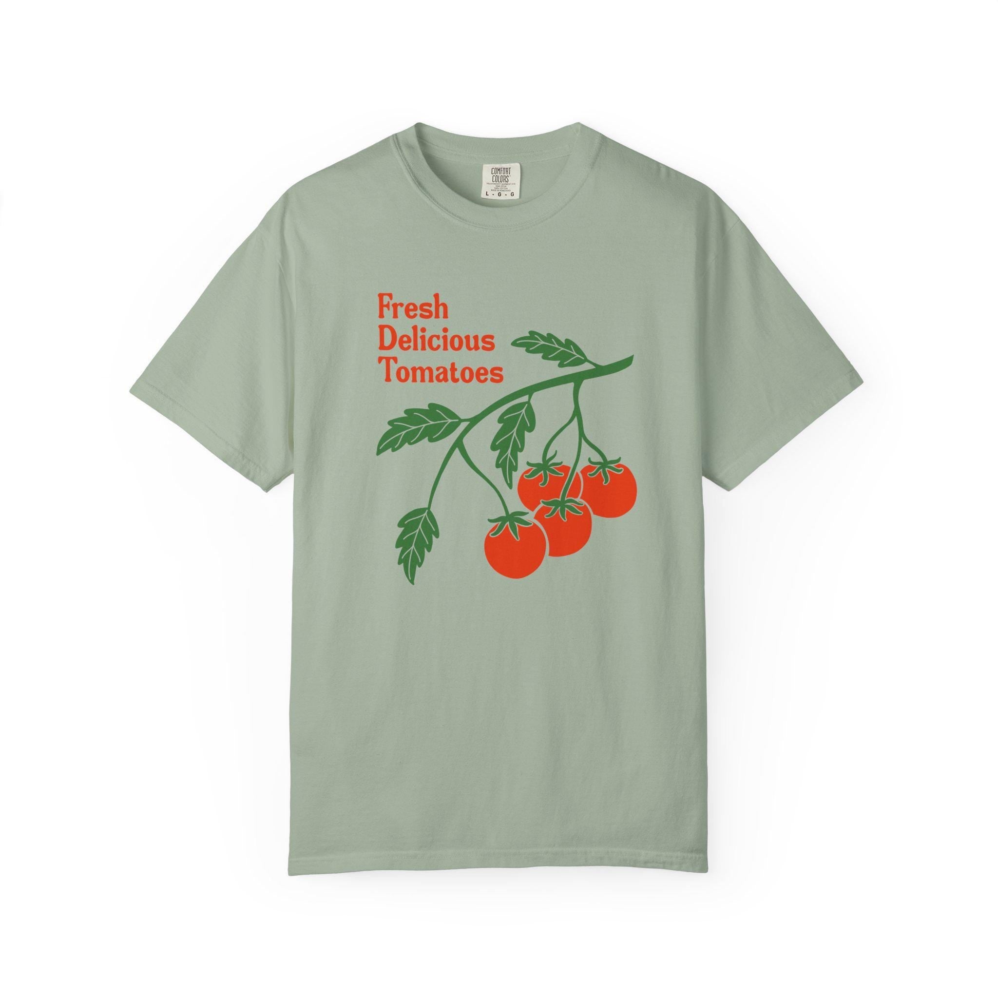 Fresh Delicious Tomatoes Tomato Vine Red Green Produce Tee Fdt