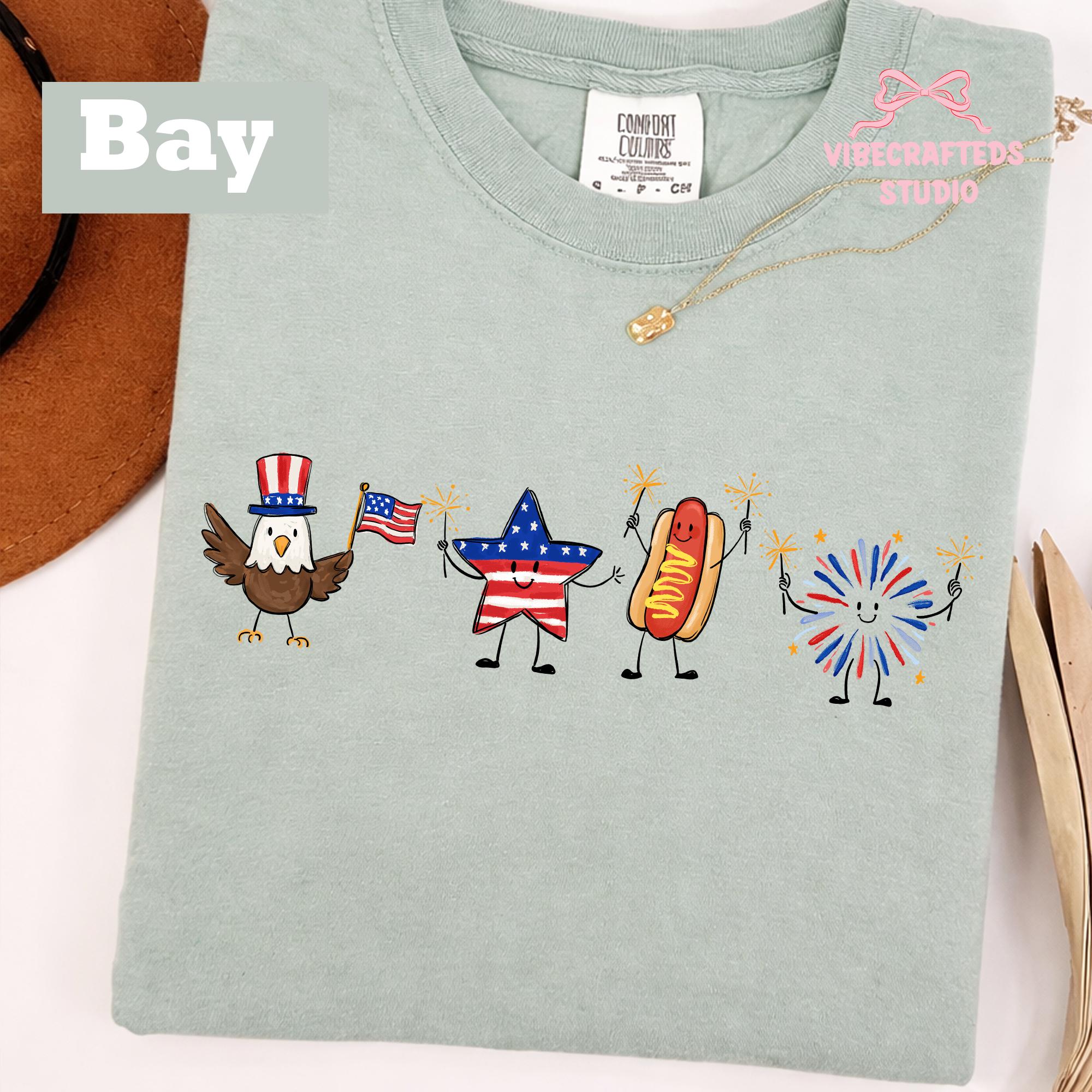 4th July Patriotic Eagle Star Hotdog Firework Tee America Comfort Colors Usa Tee Independence Day