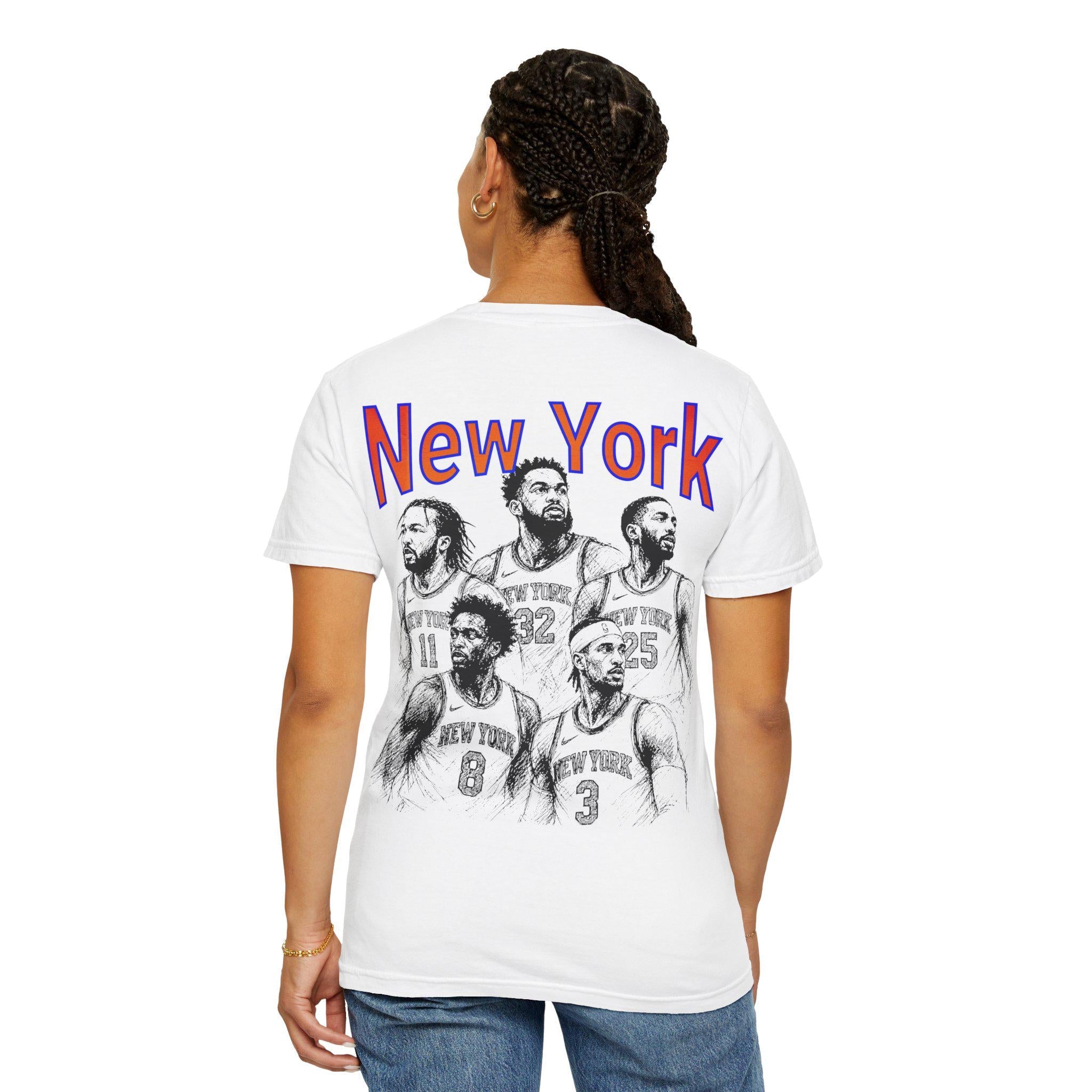 York Finals Nyc Basketball Fan Tee Playoff Basketball Orange Blue Game Day Sports