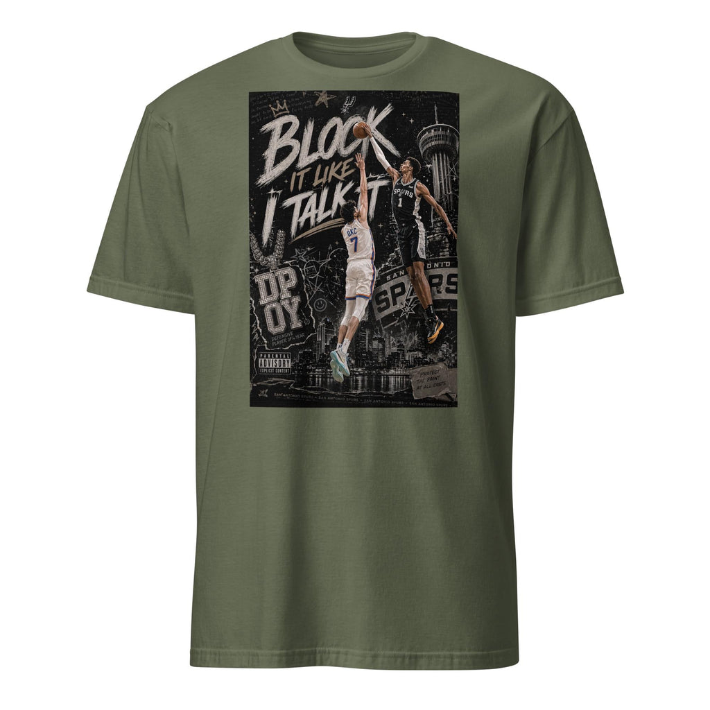 Block Like Talk Spurs Wembanyama Hip Hop Basketball Tee San Antonio Spurs Fan