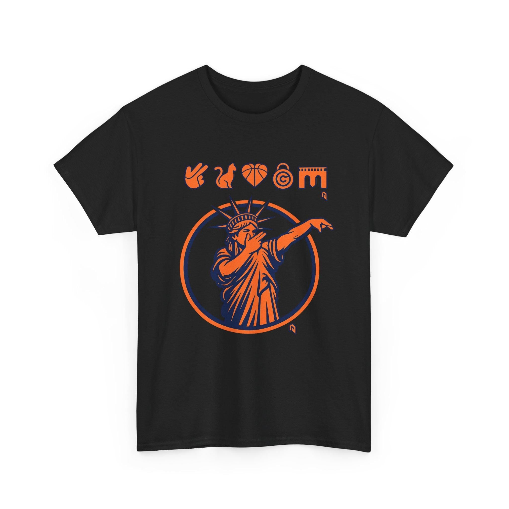 Statue Liberty Dabbing Tee Nyc Liberty Orange Navy Circle Sports Nyc Basketball