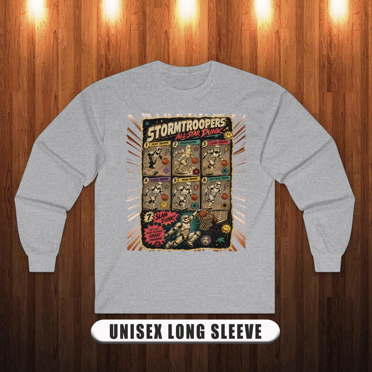 Troopers Basketball Star Dunk Dark Side Soldiers Parody Vintage Pop Culture Tee