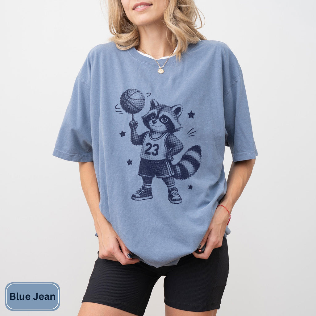 Raccoon Basketball Animal Hoops Tee Basketball Lover Unisex