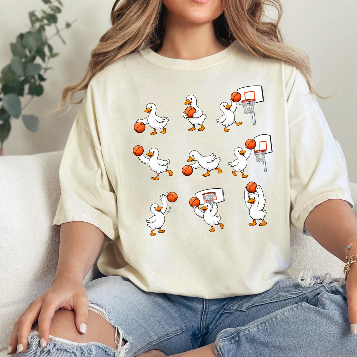 Goose Basketball Comfort Colors Basketball Tee Basketball Player Sports Goose Basketball Lover Tee