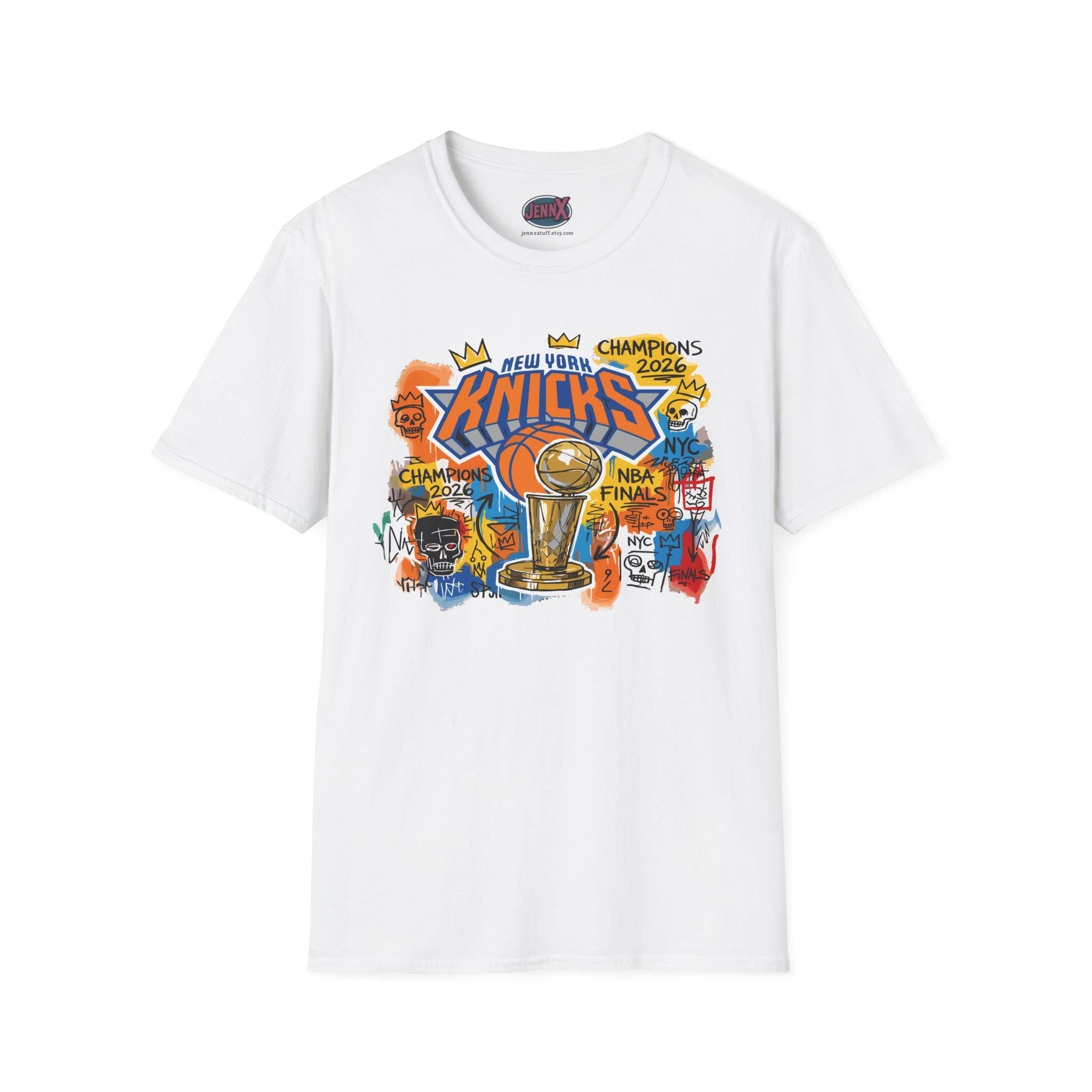 York Knicks Champions 2026 Basquiat Street Art Influence Tee