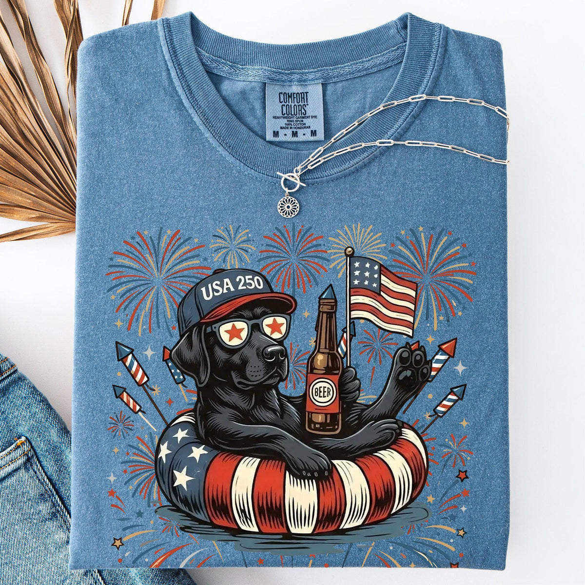 Patriotic Dogs 4th July Dog Comfort Colors 50 Dog Breeds Custom Available Usa Flag Fireworks America 250