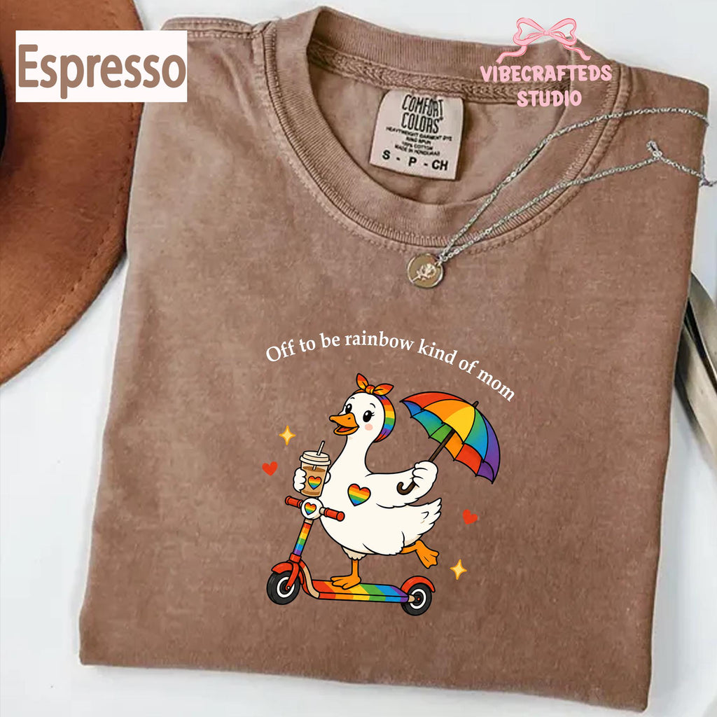 Off Rainbow Kind Mom Comfort Colors Lgbt Goose Mom Tee Rainbow Duck Pride Mom Retro Queer Mom