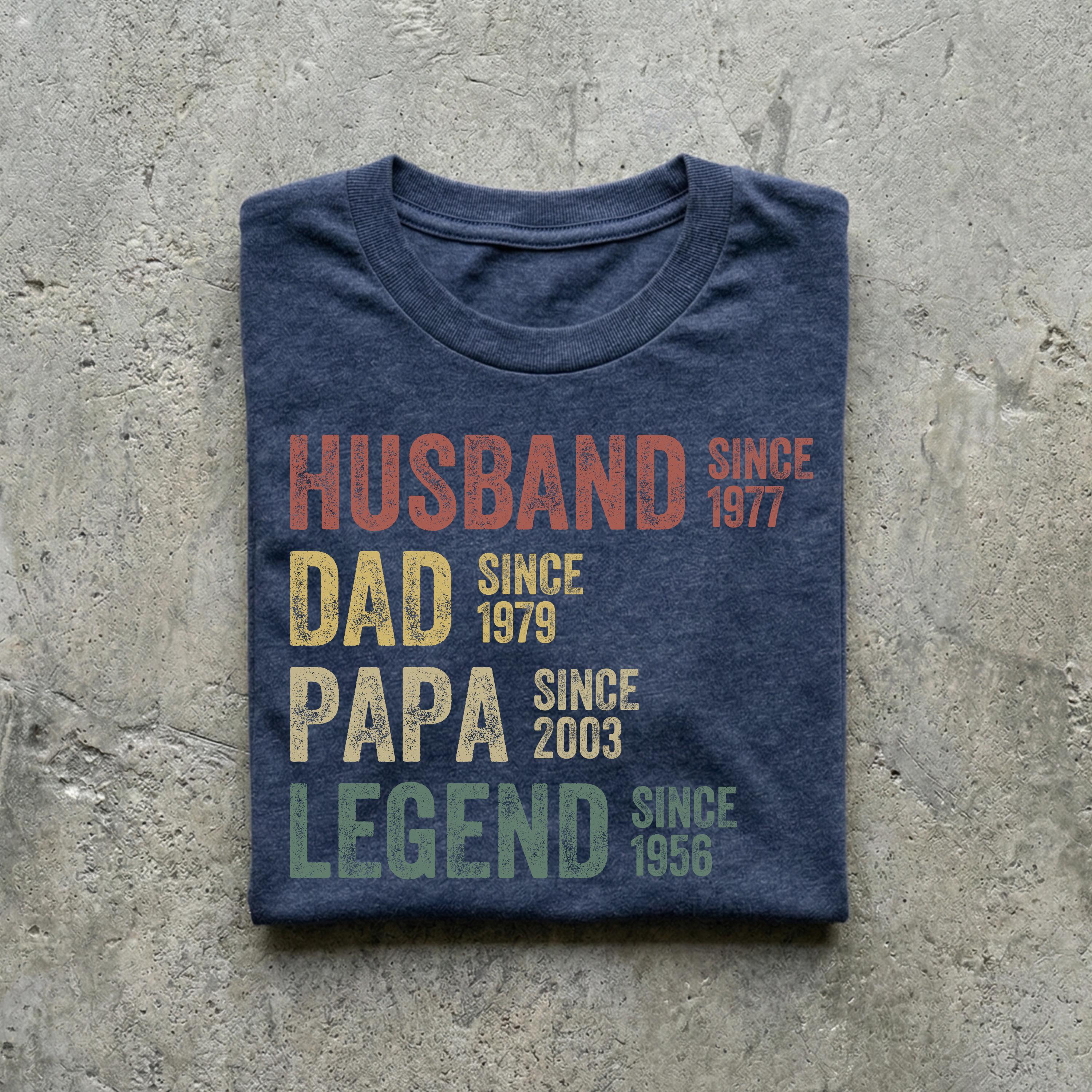 Personalized Dad Grandpa Father'S Day Husband Father Grandpa Legend Grandfather Custom Dates Dad Birthday