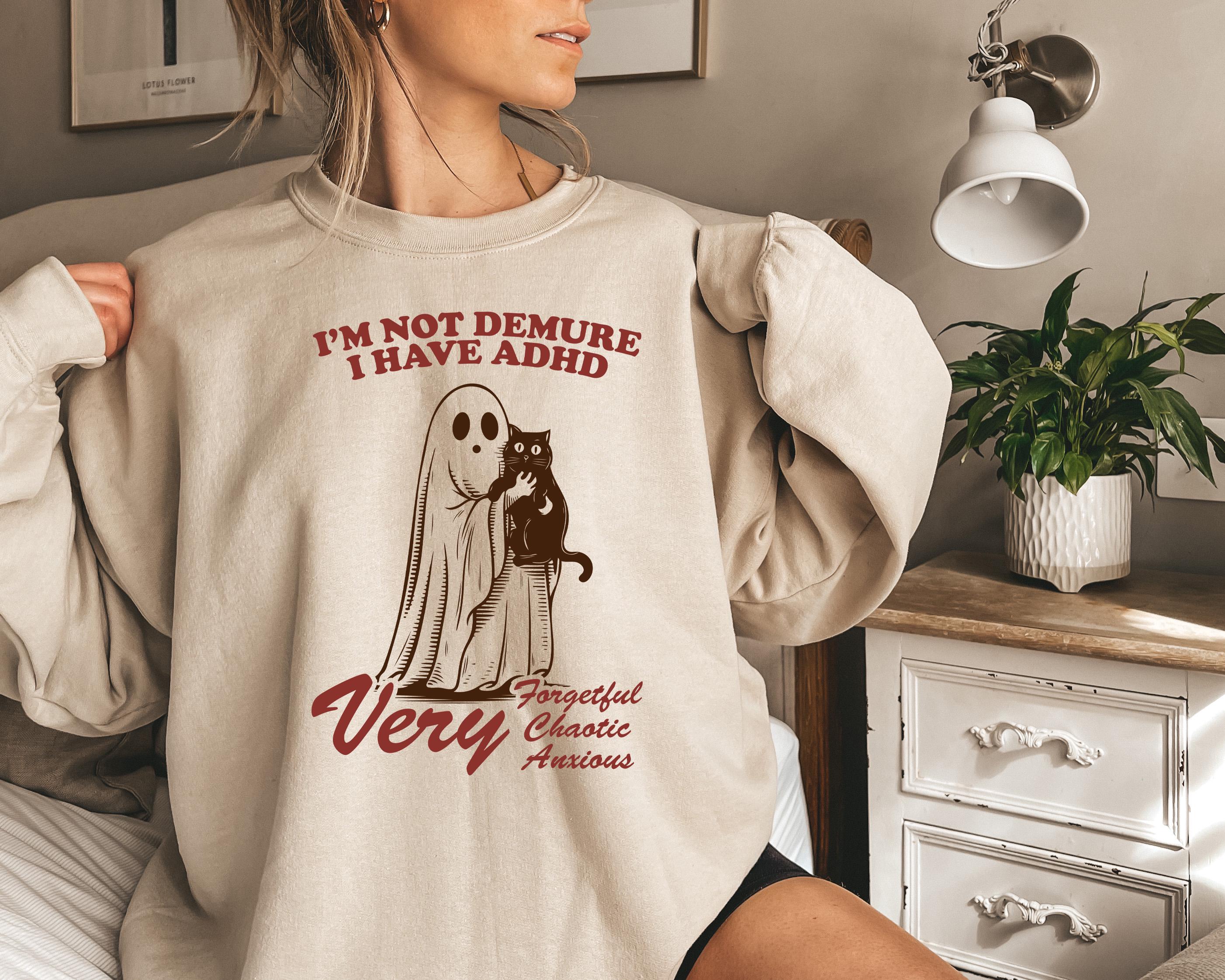 Demure Adhd Demure Trend Halloween Ghos Ghost Holding Ca Very Demure Ghos