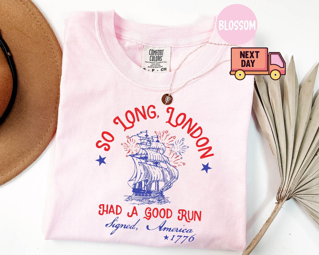 Comfort Colors Long London Good Run 4th July Patriotic Fourth July Tee July 4th