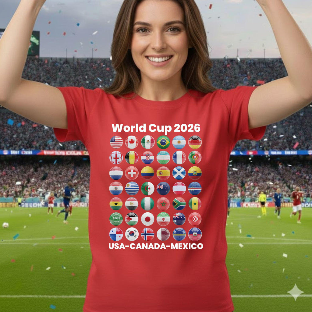 Soccer World Cup 2026 Country Ball Football Fan Game Day Tees Sports