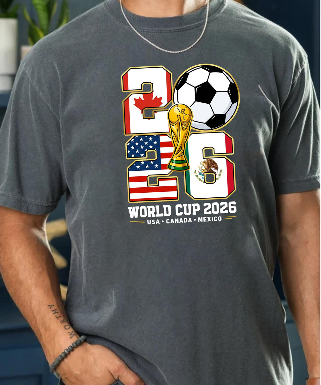 World Soccer 2026 Soccer Host Cities Usa Canada Mexico Soccer Fan Tee