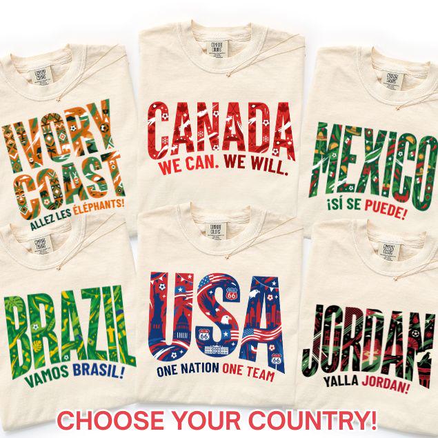 Usa Soccer Fan 2026 Custom Country Canada Mexico Comfort Colors International Football Tee World Soccer Game Day