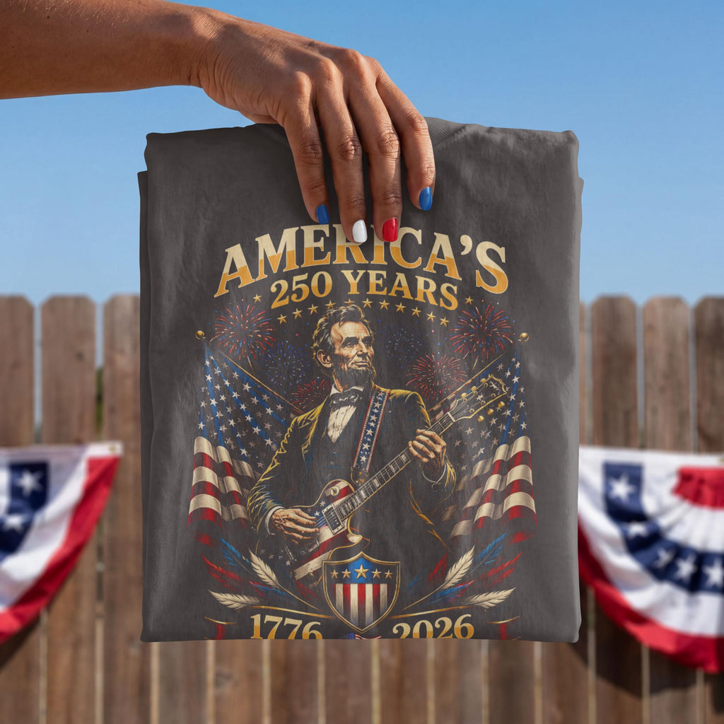Usa 250 Year Tour Lincoln Playing Guitar 1776 2026 Patriotic 4th July Independence Day