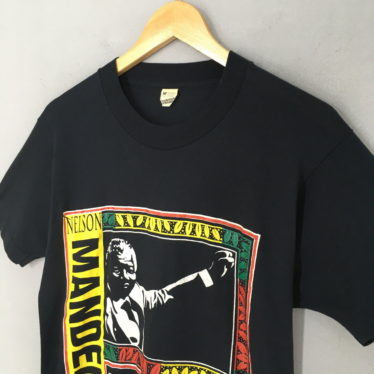 Vintage 80'S Nelson Mandela Black Community Medium Malcolm Am Free Until We'Re Free Human Rights Activist Tee Size