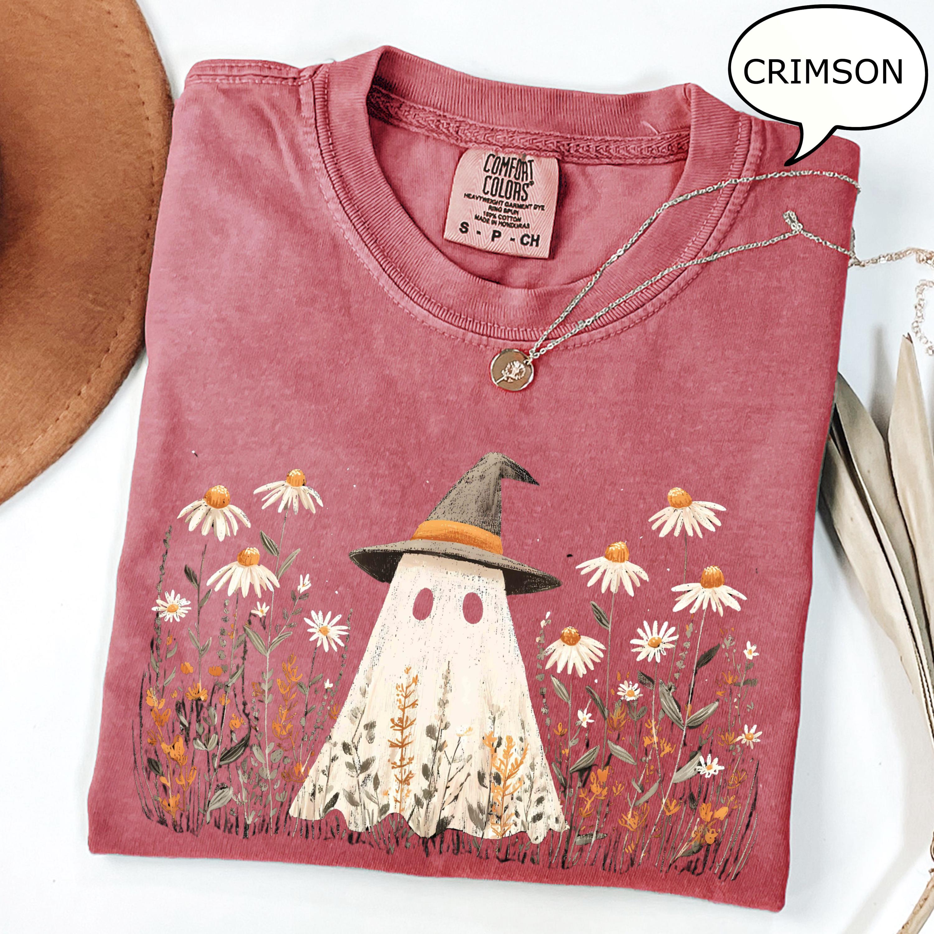 Comfort Colors Ghost Floral Ghos Retro Halloween Fall Halloween Daisy Flower