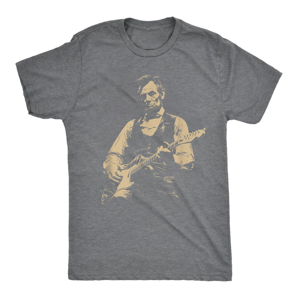 Abraham Lincoln Guitar Retro Political Humor Tee Unisex