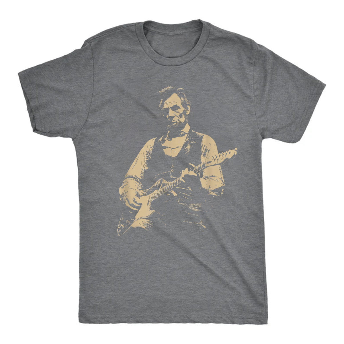 Abraham Lincoln Guitar Retro Political Humor Tee Unisex