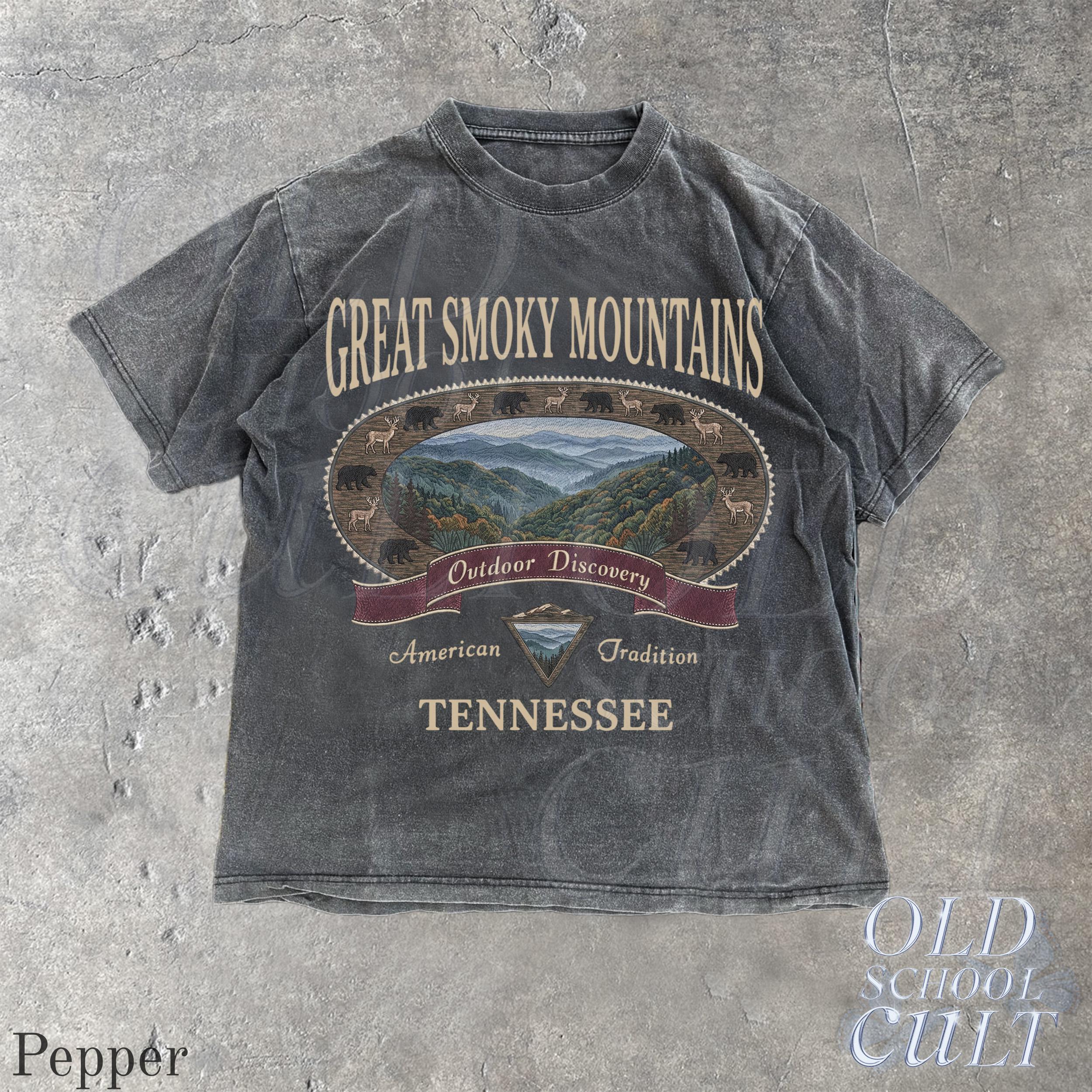 Vintage Smoky Mountains Retro Comfort Colors Tennessee National Park 90s Nostalgia