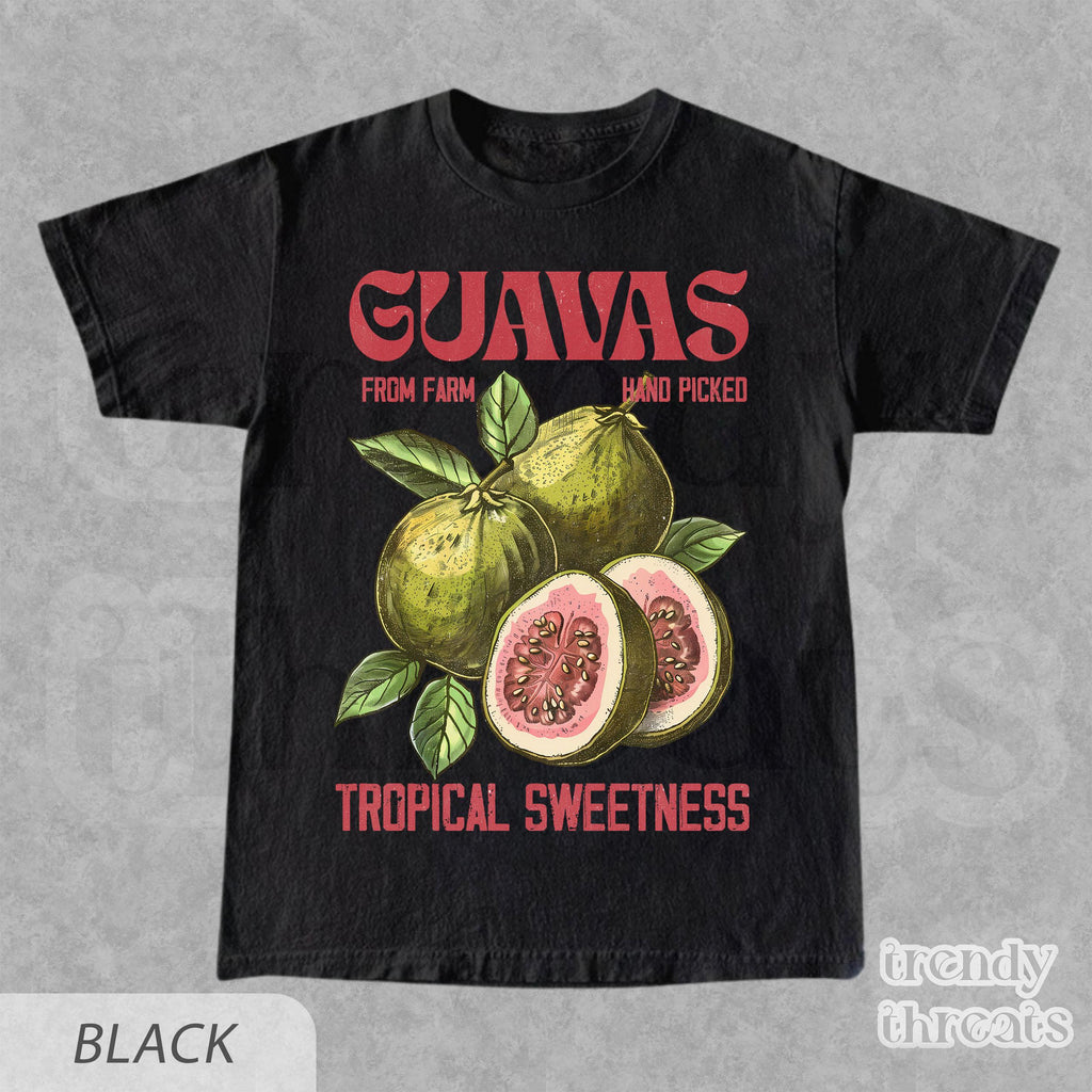 Guavas Retro Commercial Vintages Guavas Label Exotic Fruit Lover Tee