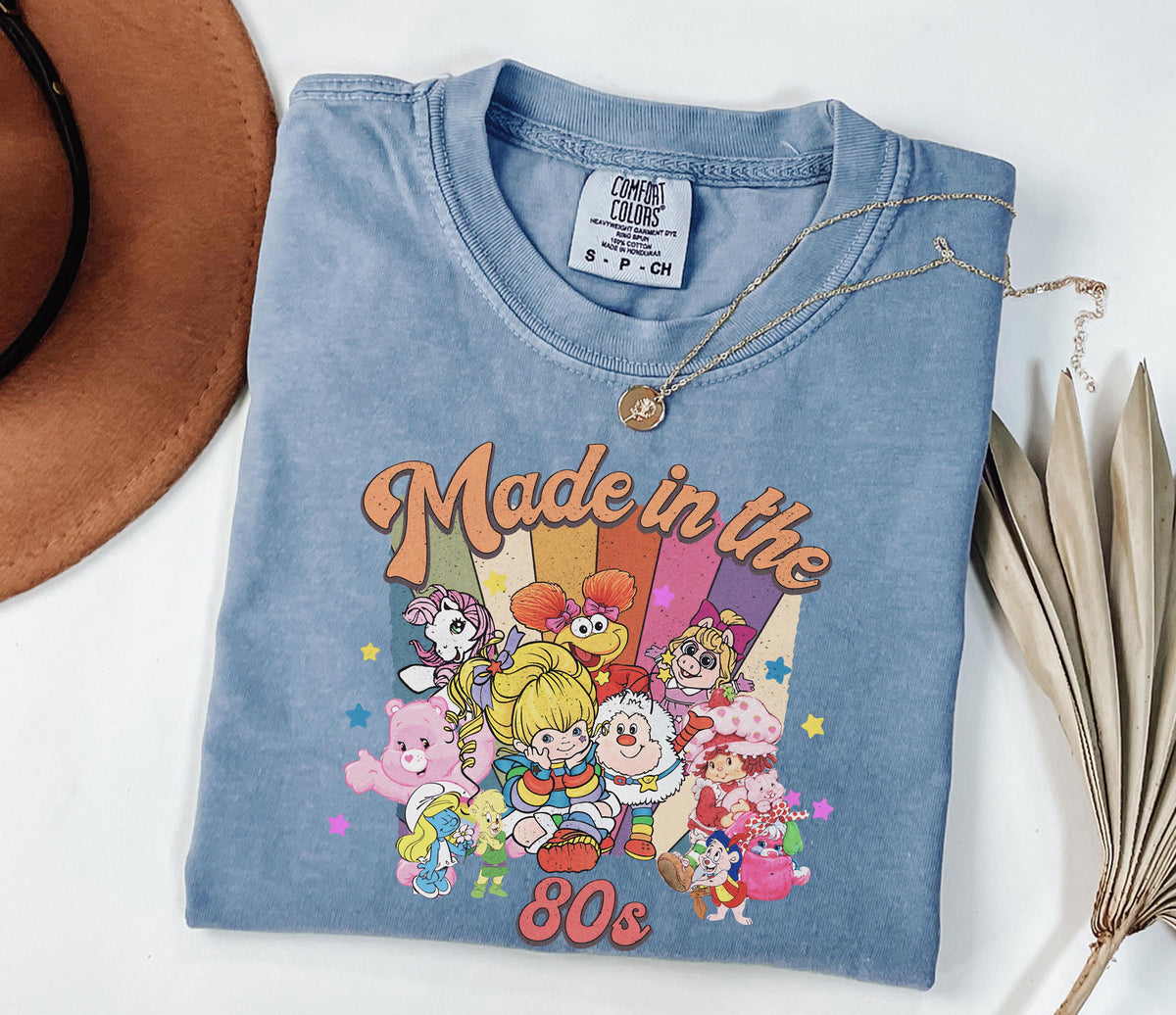 Cartoon Friends Nostalgia Made 80s 80s Y2k Tee 80s Party Rainbow Vintage 1980 Tee Birthday