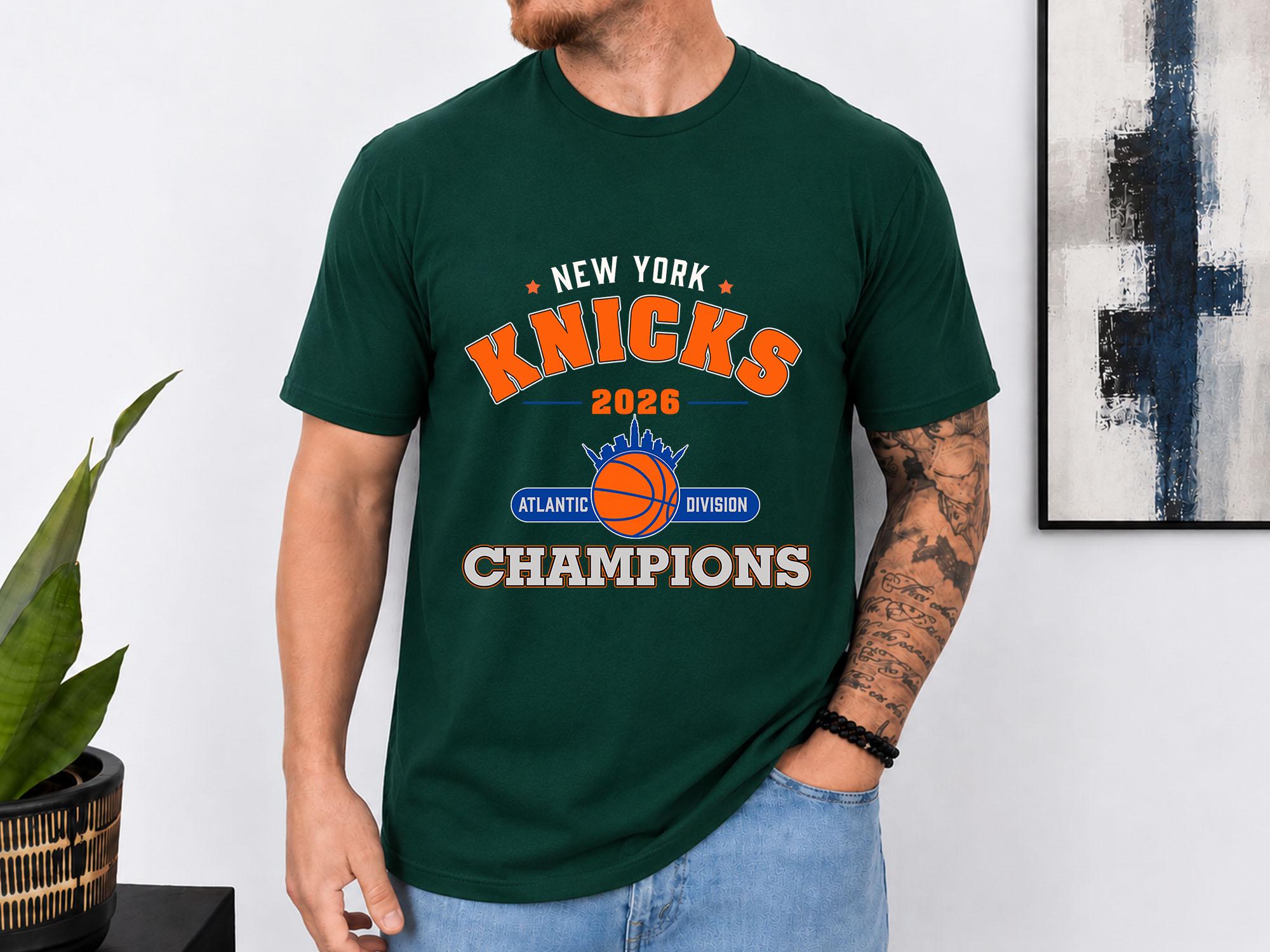 York Knicks 2026 Atlantic Division Champions Knicks Basketball Fan Tee Nyc Playoff Champions Knicks Fans