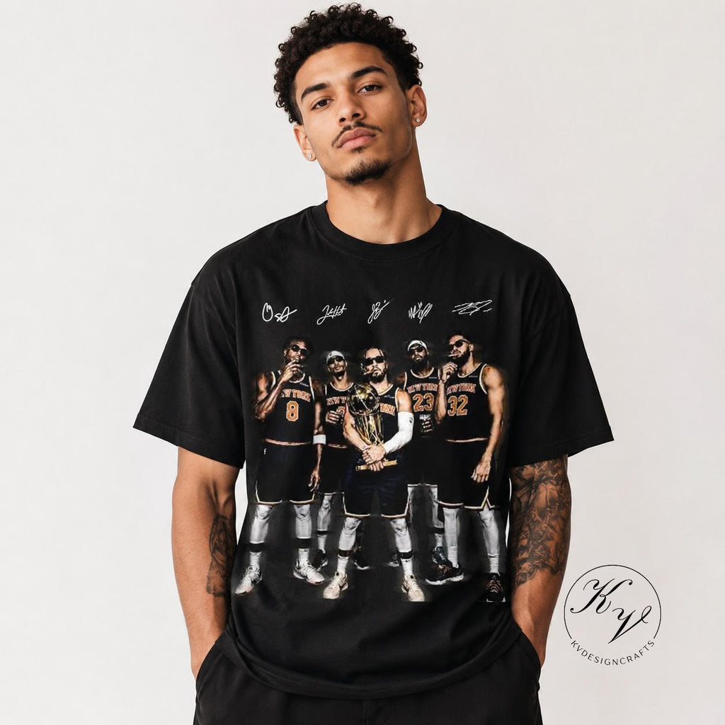 York Knix Champions 2026 Gildan 5100 Black Basketball Tee Knix Fan Nba Finals