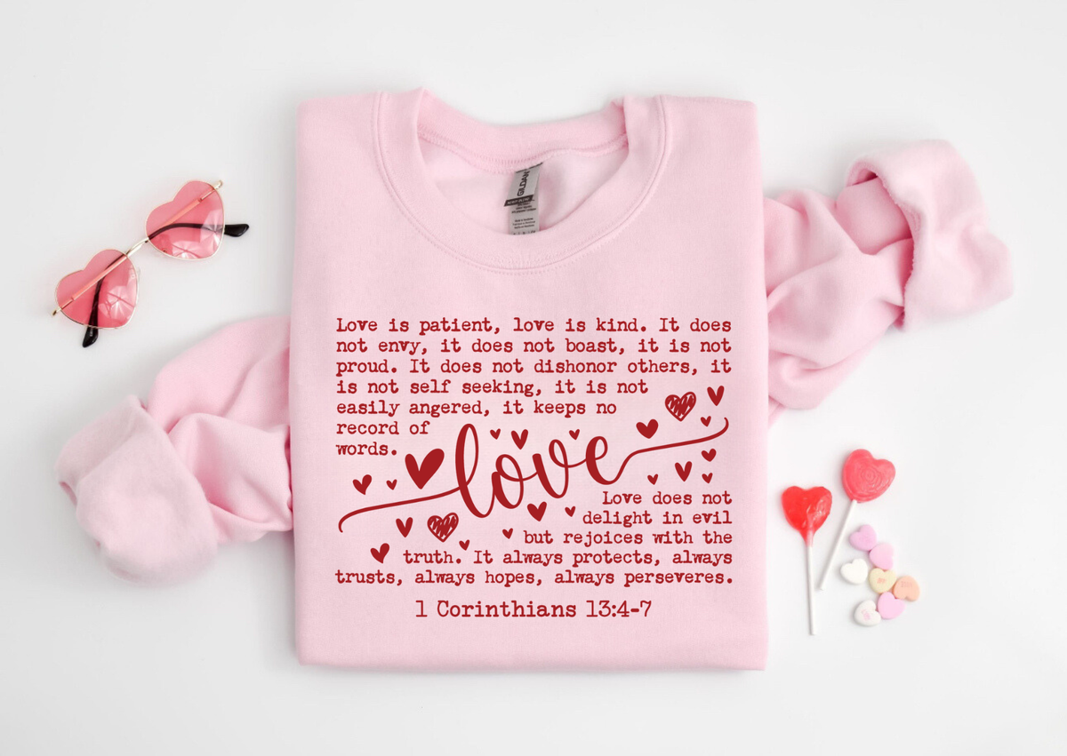 Love Is Patient Crew Neck Sweaters Unisex , , , Long Sleeve Tee