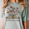 Books Just One More Chapter Floral Reading Graphic Tee Unisex , , , Long Sleeve Tee