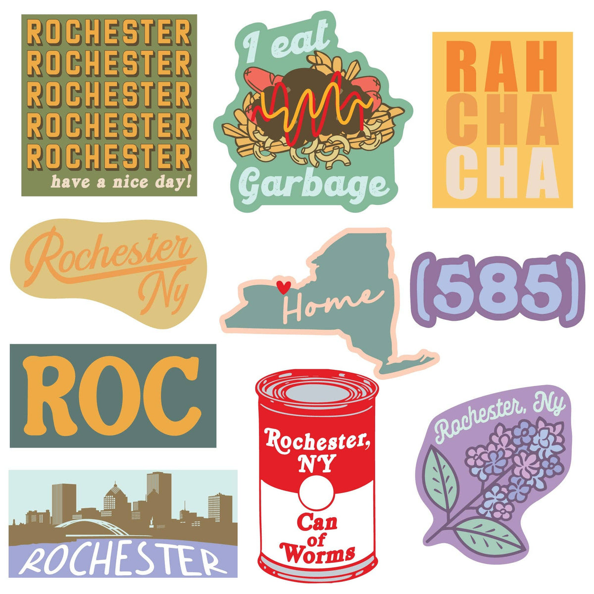 Rochester Stickers Unisex , , , Long Sleeve Tee