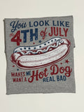 4th July Hot Dog Unisex , , , Long Sleeve Tee