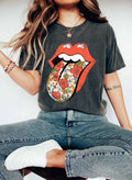Retro Lips Rock & Roll Unisex , , , Long Sleeve Tee