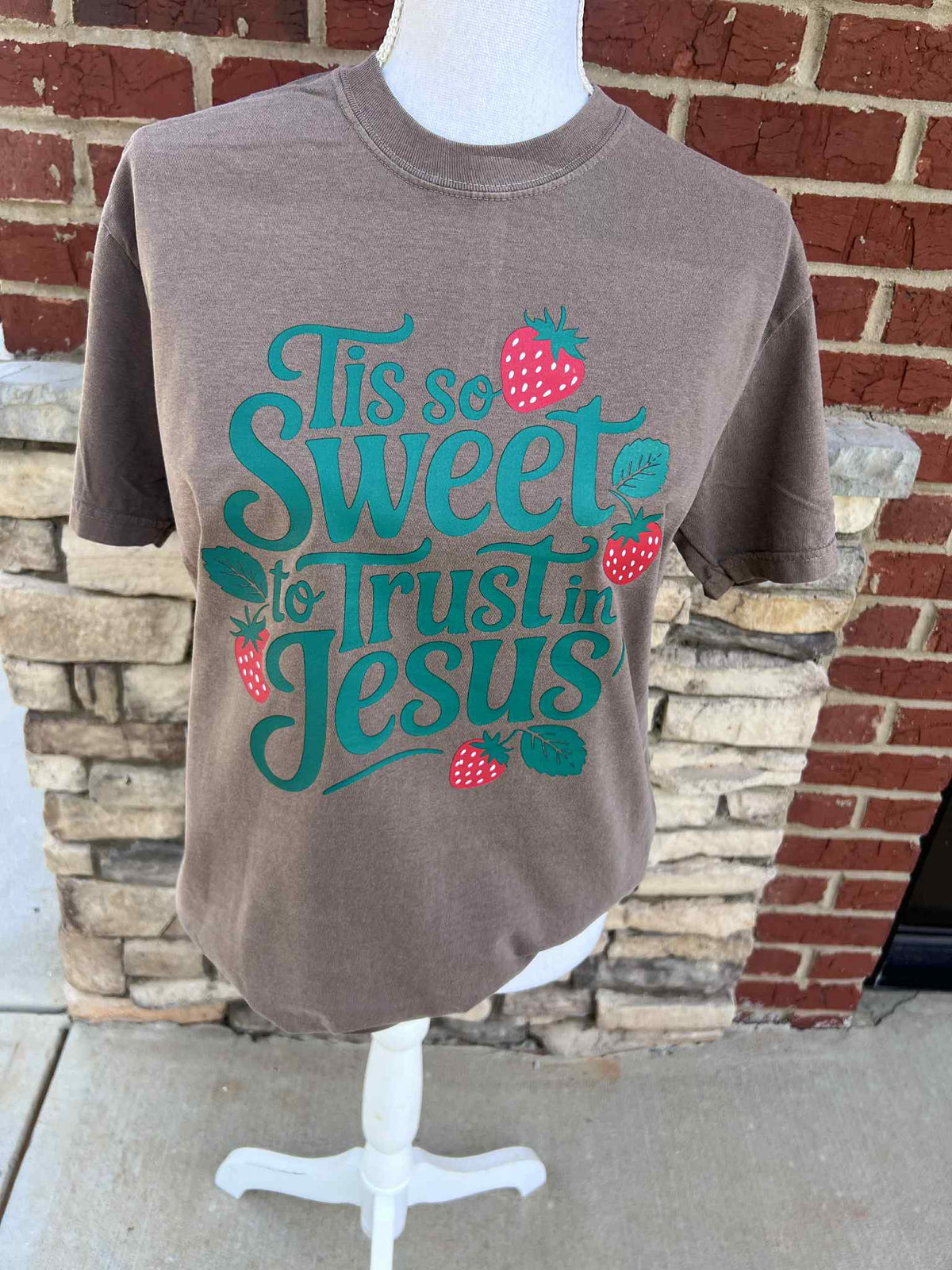 Tis So Sweet To Trust On Comfort Colors Espresso Tee Unisex , , , Long Sleeve Tee