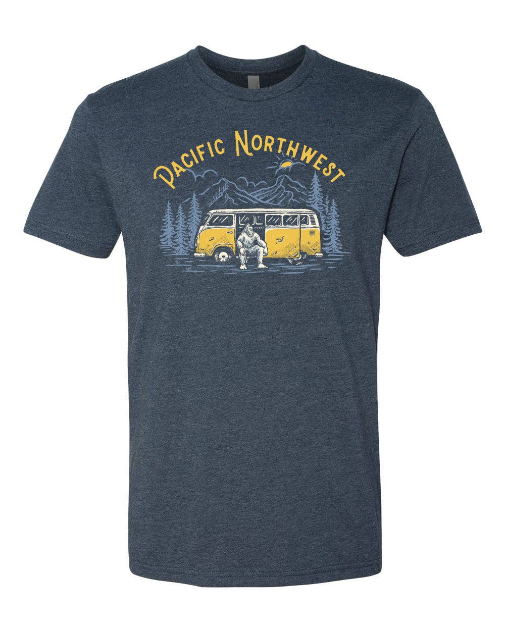 The Sasquatch Bus Navy Unisex , , , Long Sleeve Tee