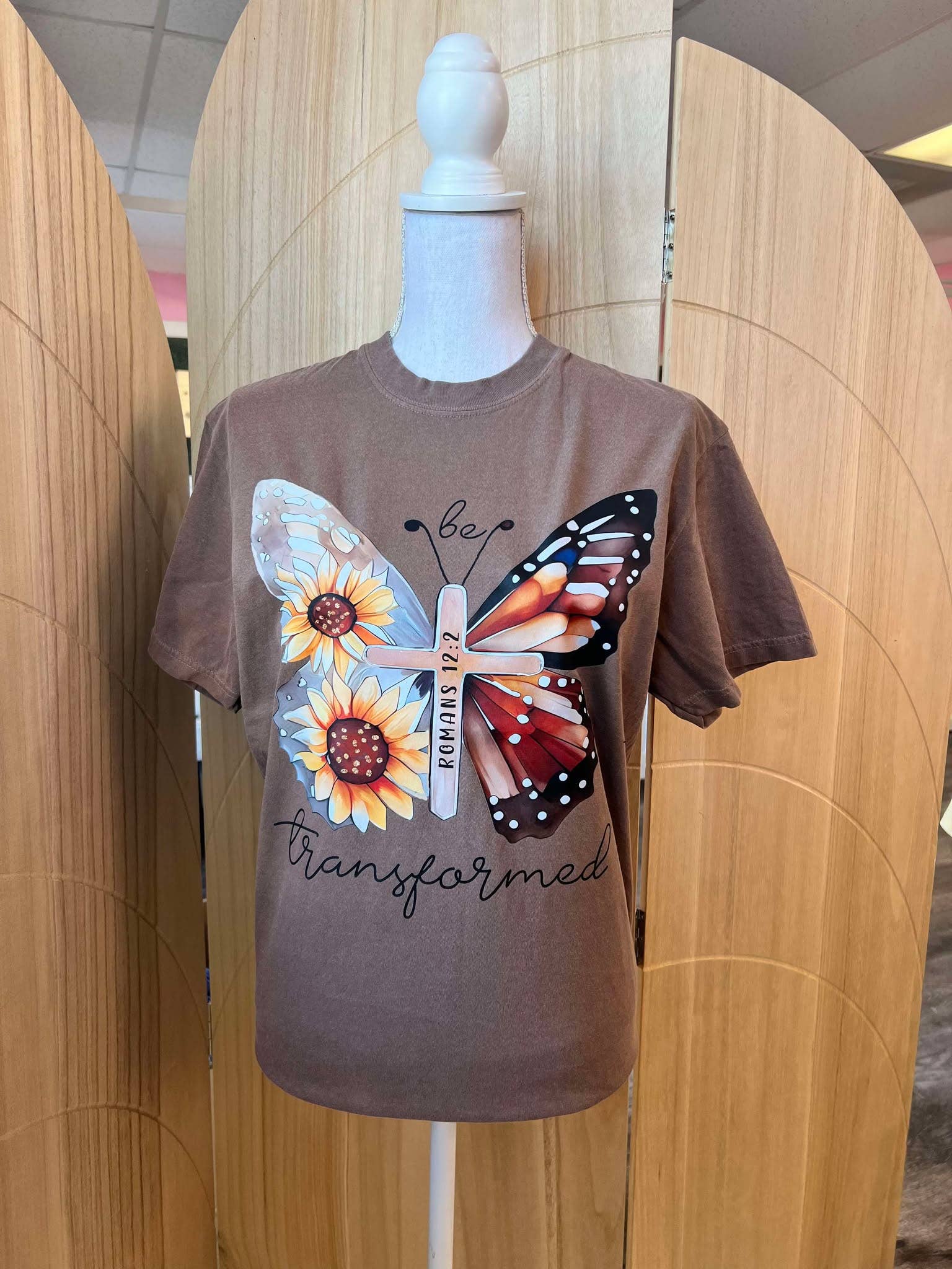 Be Transformed Butterfly On Comfort Colors Espresso Tee Unisex , , , Long Sleeve Tee