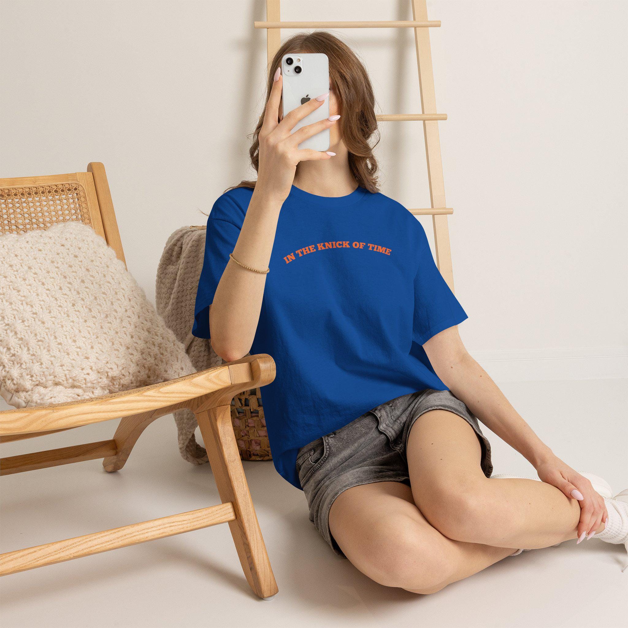 Knick Time Ny Basketball Pun Tee Sports Fan Blue Orange Game Day Pop Culture