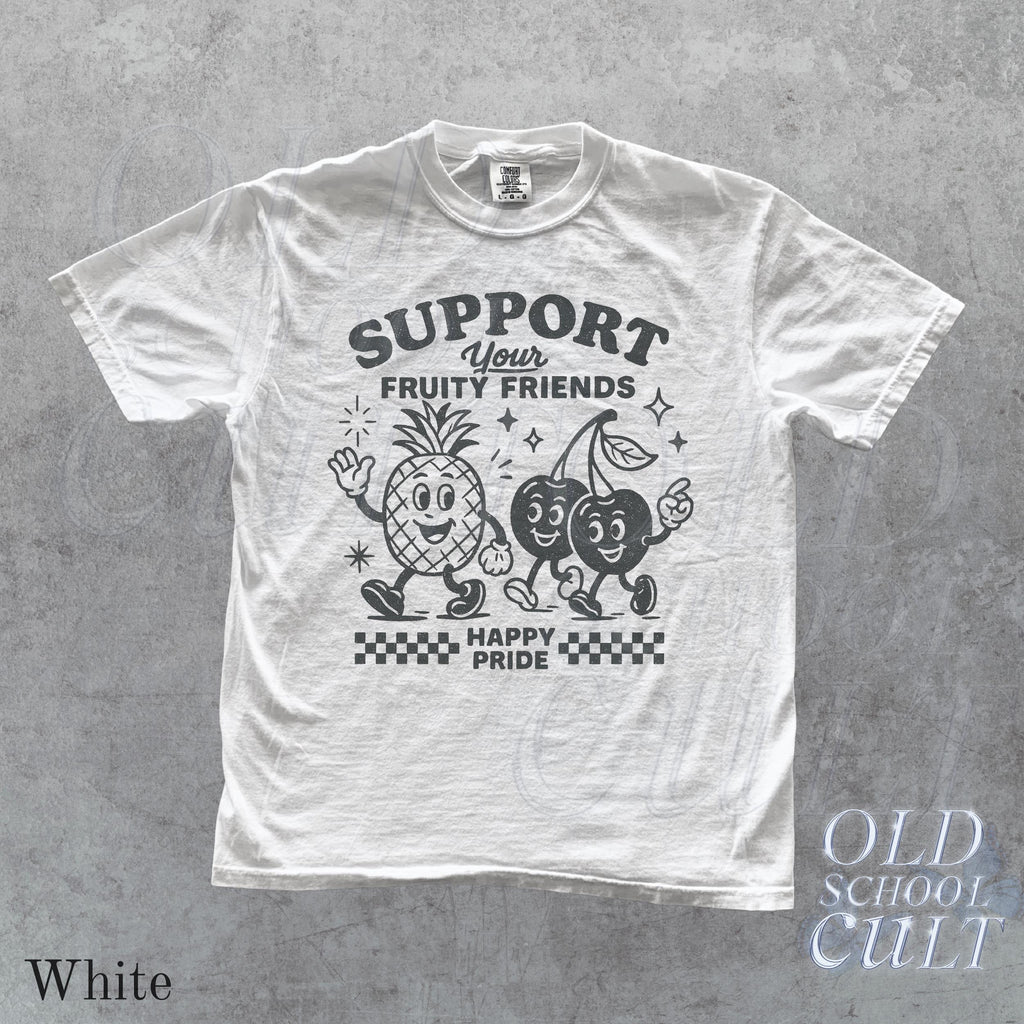 Fruity Friends Lgbtqia Pride Gay Rights Pride Rainbow Pride Parade Lgbtq Support Lesbian Comfort Colors