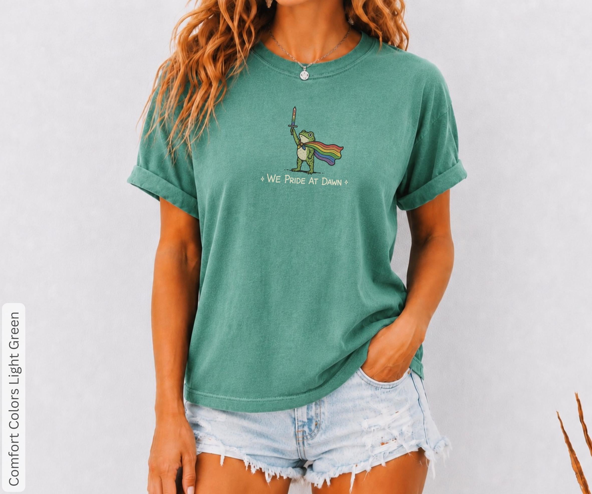 Pride Ride Dawn Frog Flag Comfort Colors Unisex