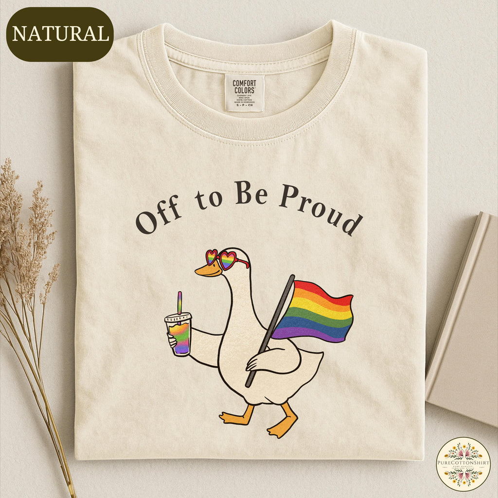 Off Proud Comfort Colors Pride Goose Lgbtq Rainbow Tee Pride Month Sweater Lesbian Gay Pride Human Rights Tee