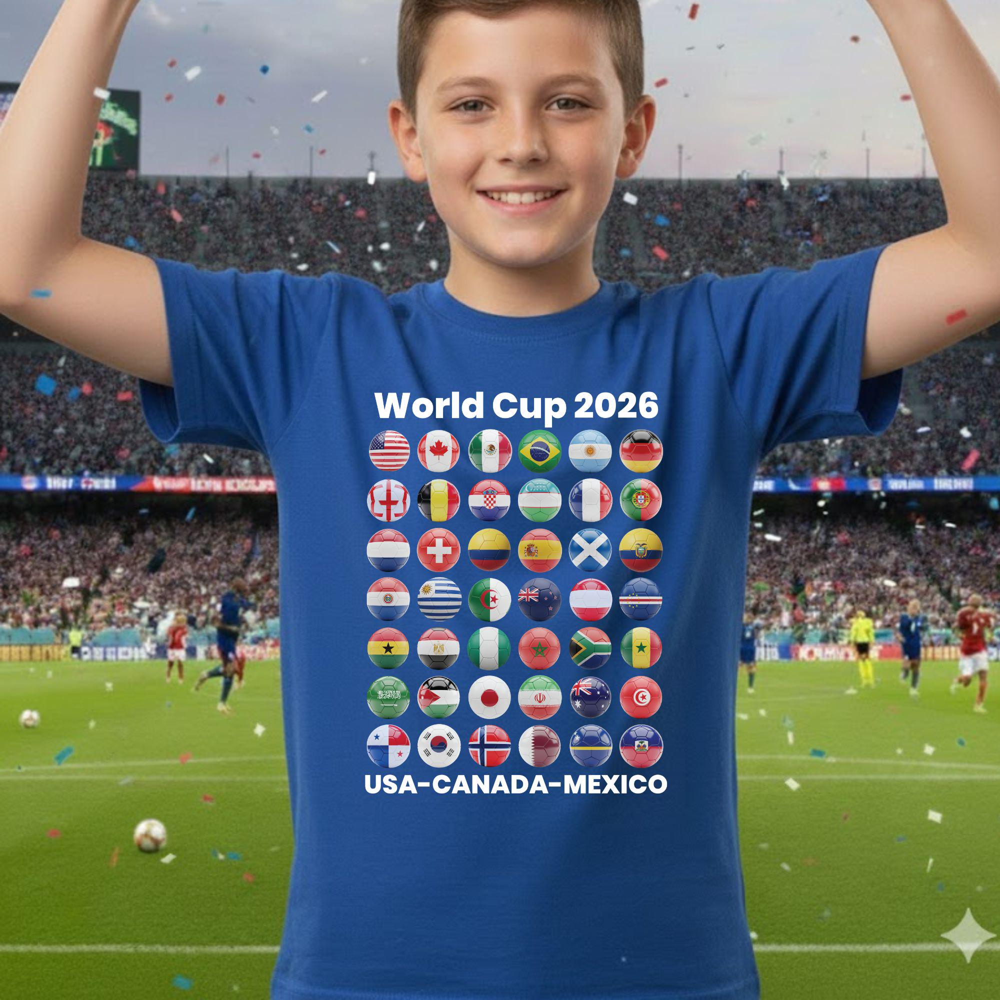 Soccer World Cup 2026 Country Ball Football Fan Game Day Tees Sports