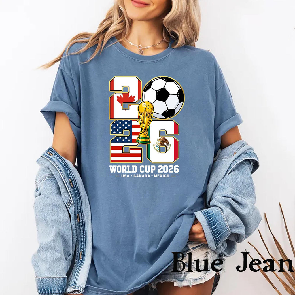 World Soccer 2026 Soccer Host Cities Usa Canada Mexico Soccer Fan Tee